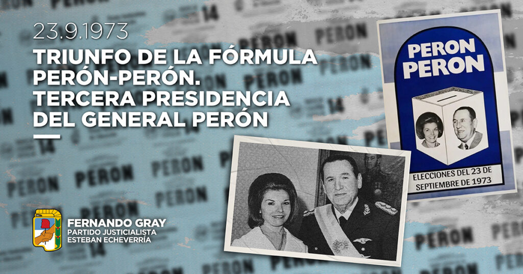 Hoy conmemoramos un nuevo triunfo de la voluntad popular. Hace 53 años, tras 18 años de proscripción y persecución del peronismo, el pueblo trabajador no dudó en volver a votar por el gran líder político que fue capaz de independizar económicamente a la Argentina y ampliar derechos para las mayorías históricamente postergadas. Aquel 23 de septiembre, las urnas exclamaron Perón-Perón para recuperar una patria más justa e igualitaria.