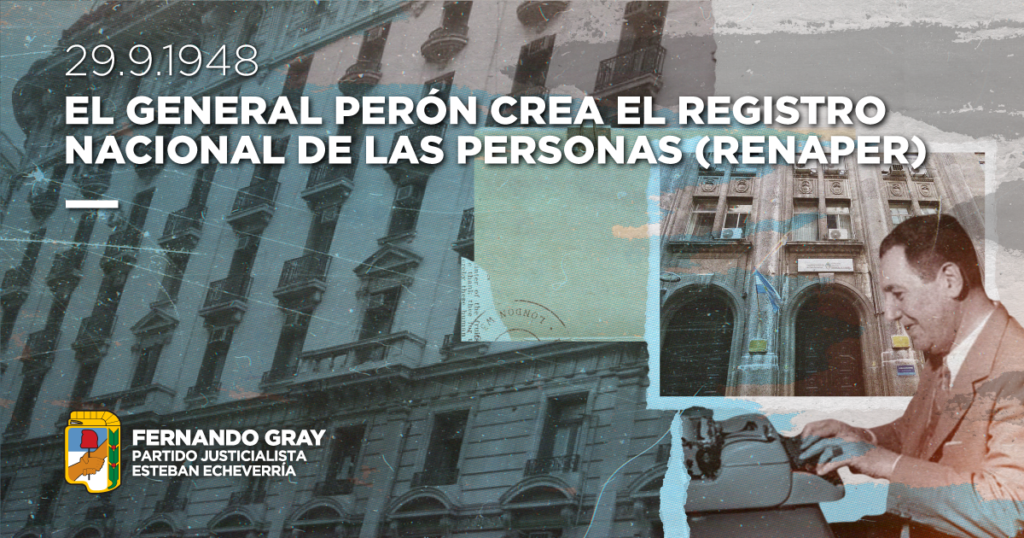 Un día como hoy, en 1948, el general Juan Domingo Perón creó el Registro Nacional de las Personas (RENAPER). Así, defendió y garantizó el derecho fundamental a la identidad de las argentinas y los argentinos, y de todas las personas que decidieran habitar nuestro territorio.